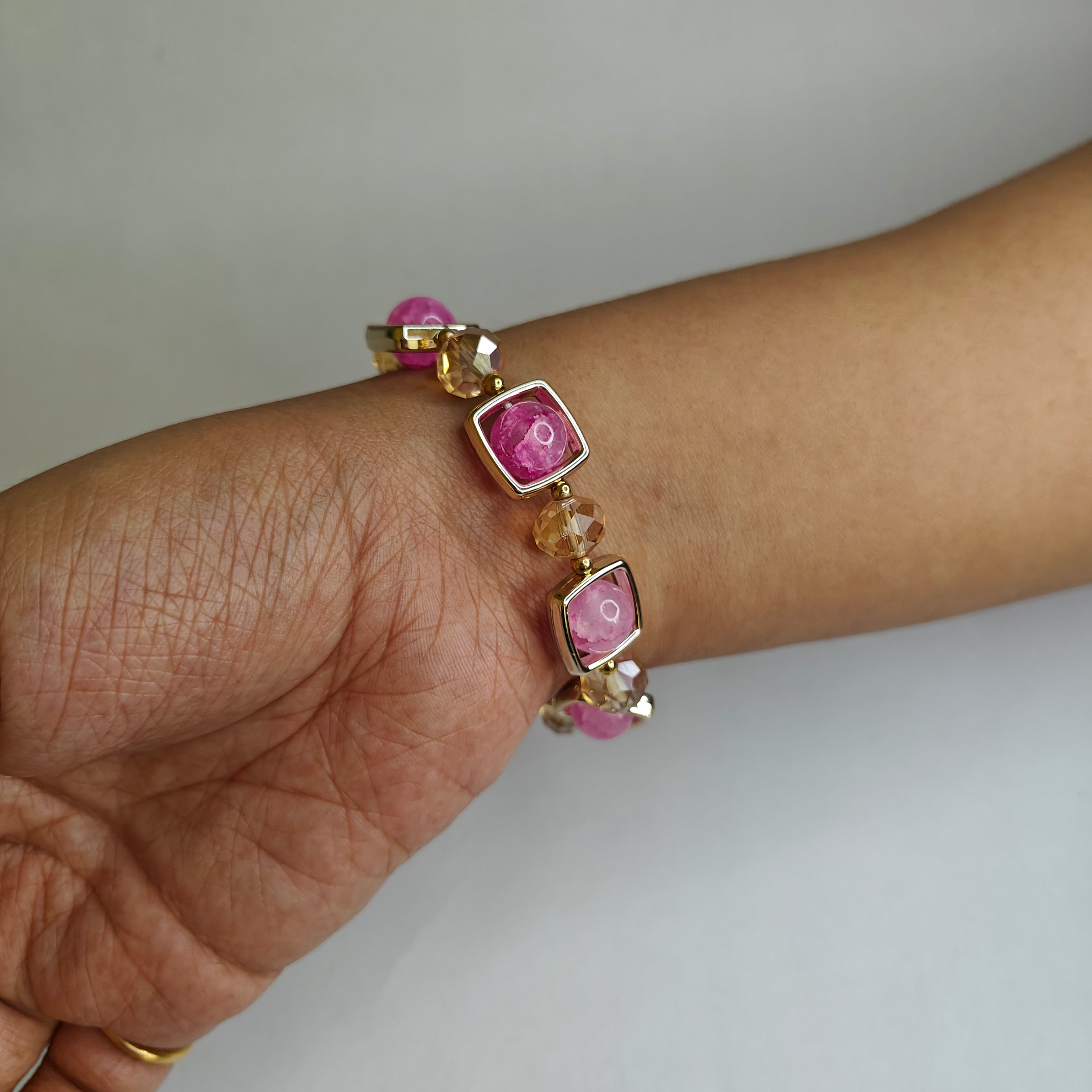 Pink Gem Stretch Bracelet