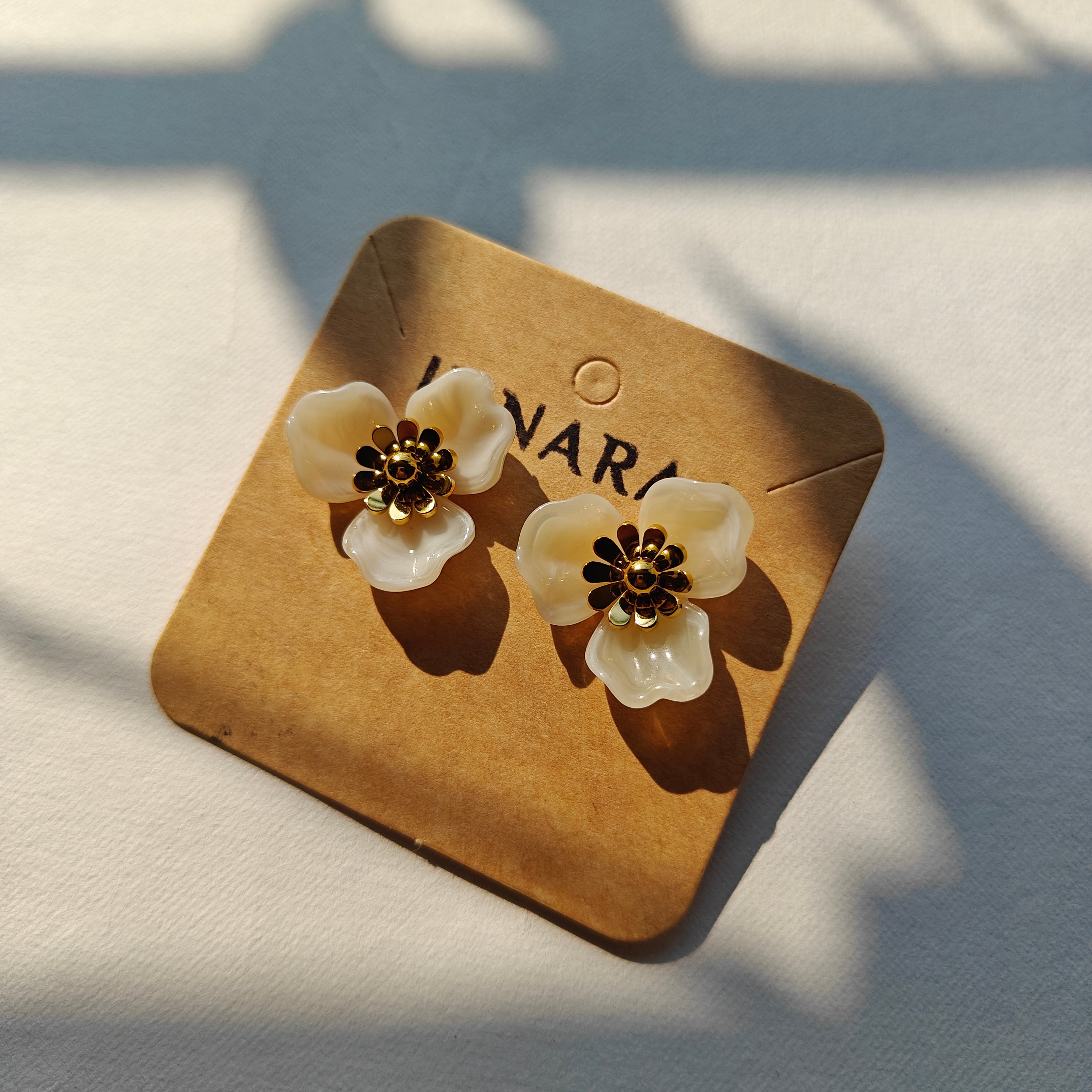 White Blossom Stud Earrings