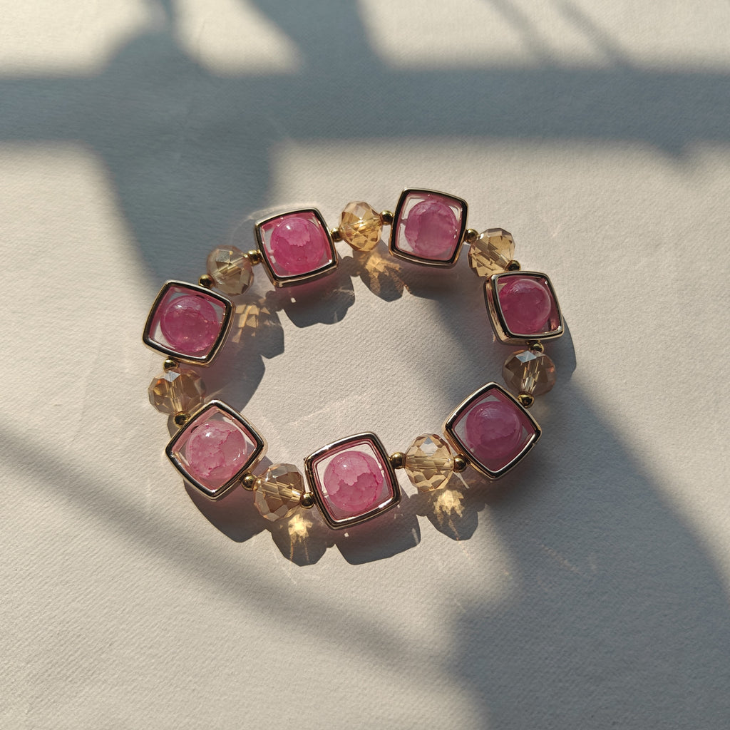 Pink Gem Stretch Bracelet
