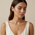 Layered Chain with Rectangle Charm Pendant