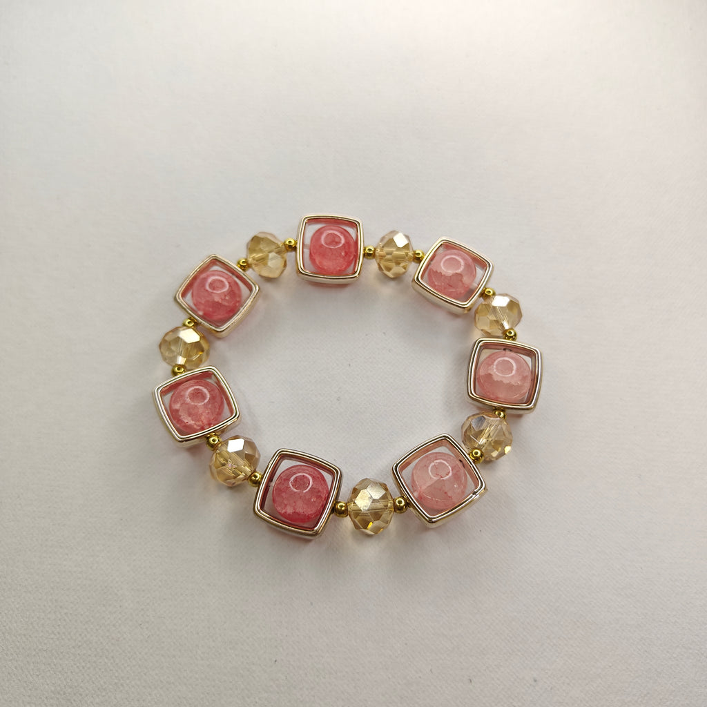 Dusty Rose Gem Stretch Bracelet