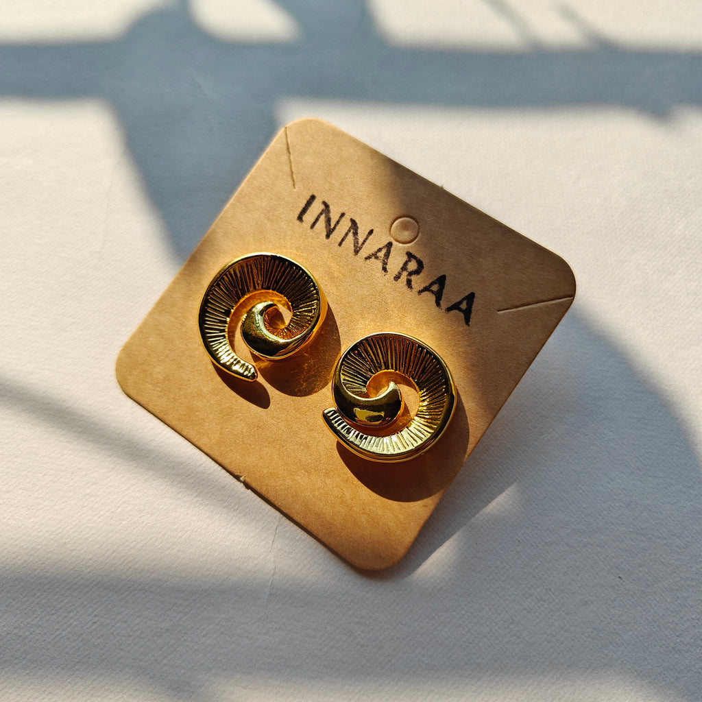 Swirl Dome Statement Stud Earrings