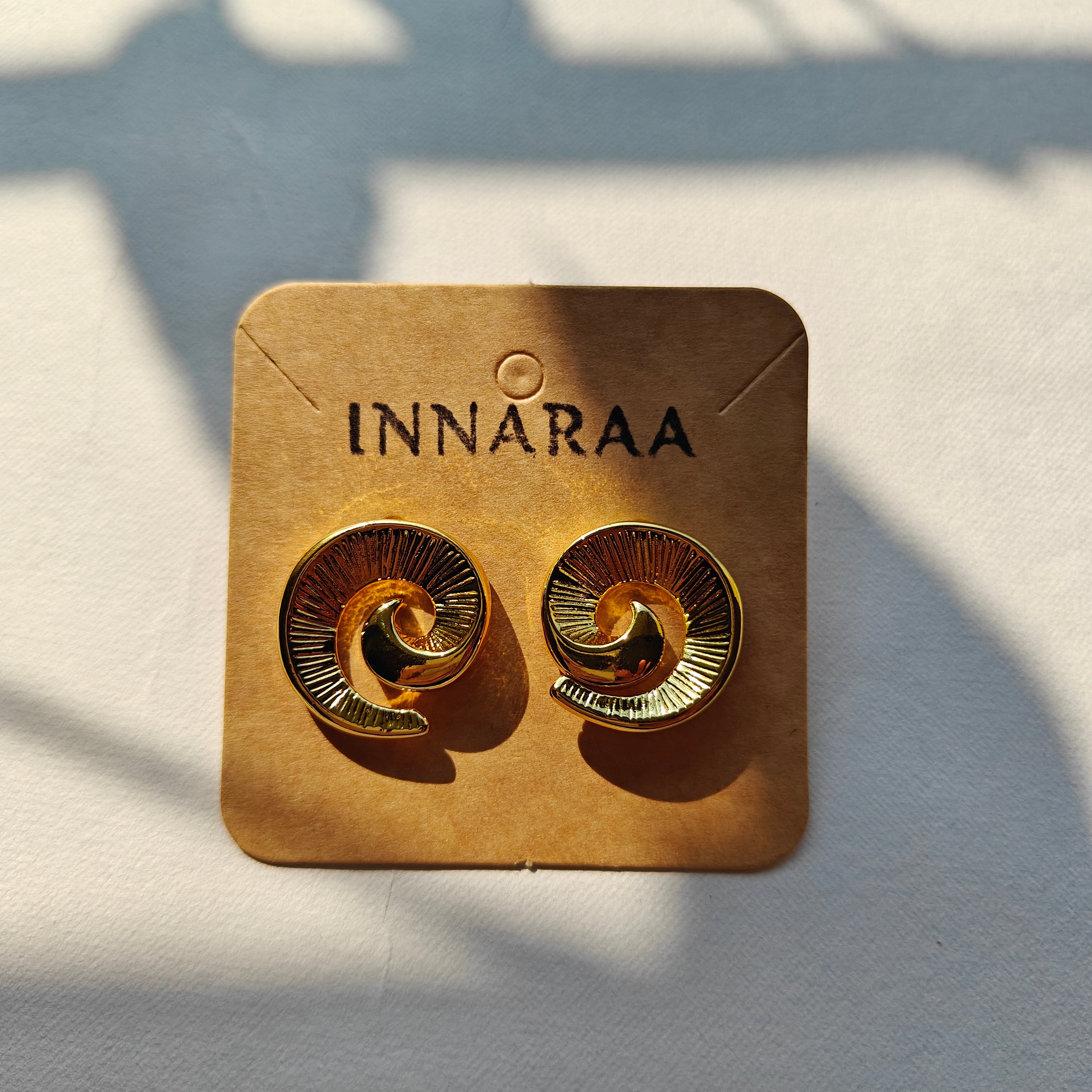 Swirl Dome Statement Stud Earrings
