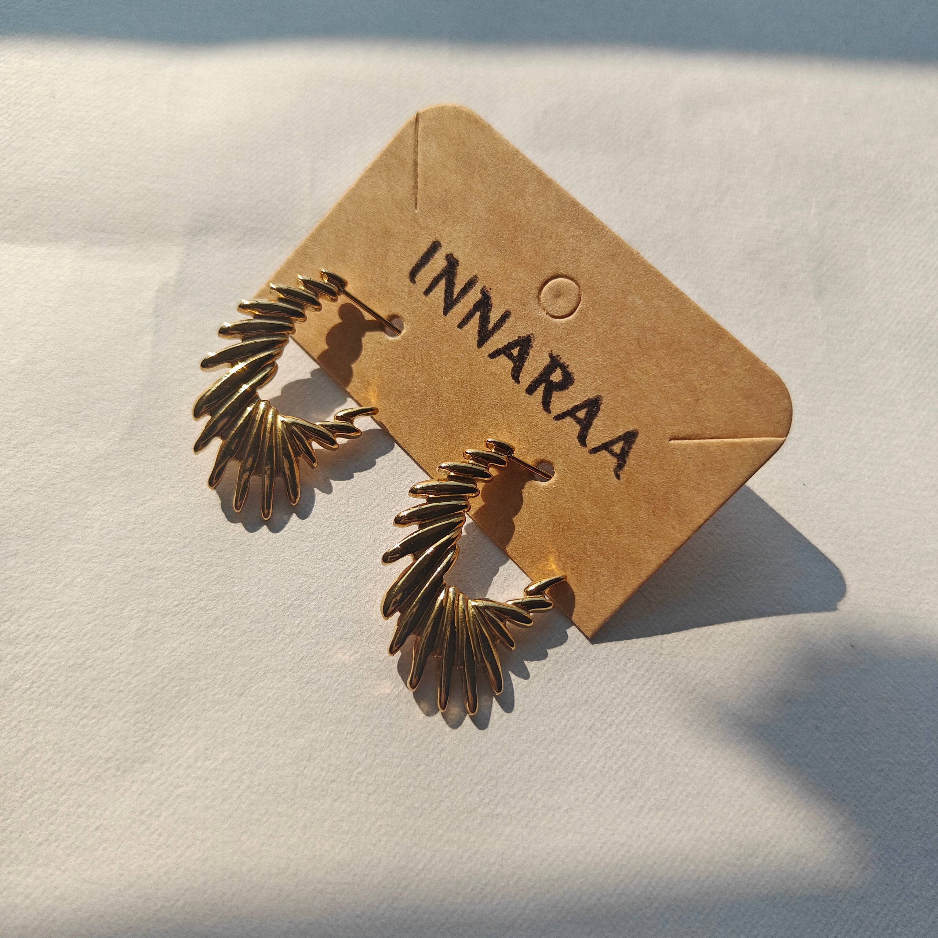 Layered Fern Hoop Earrings