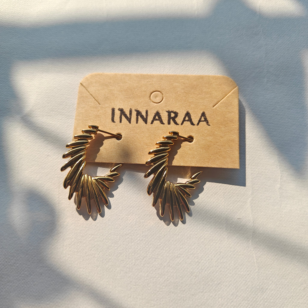 Layered Fern Hoop Earrings