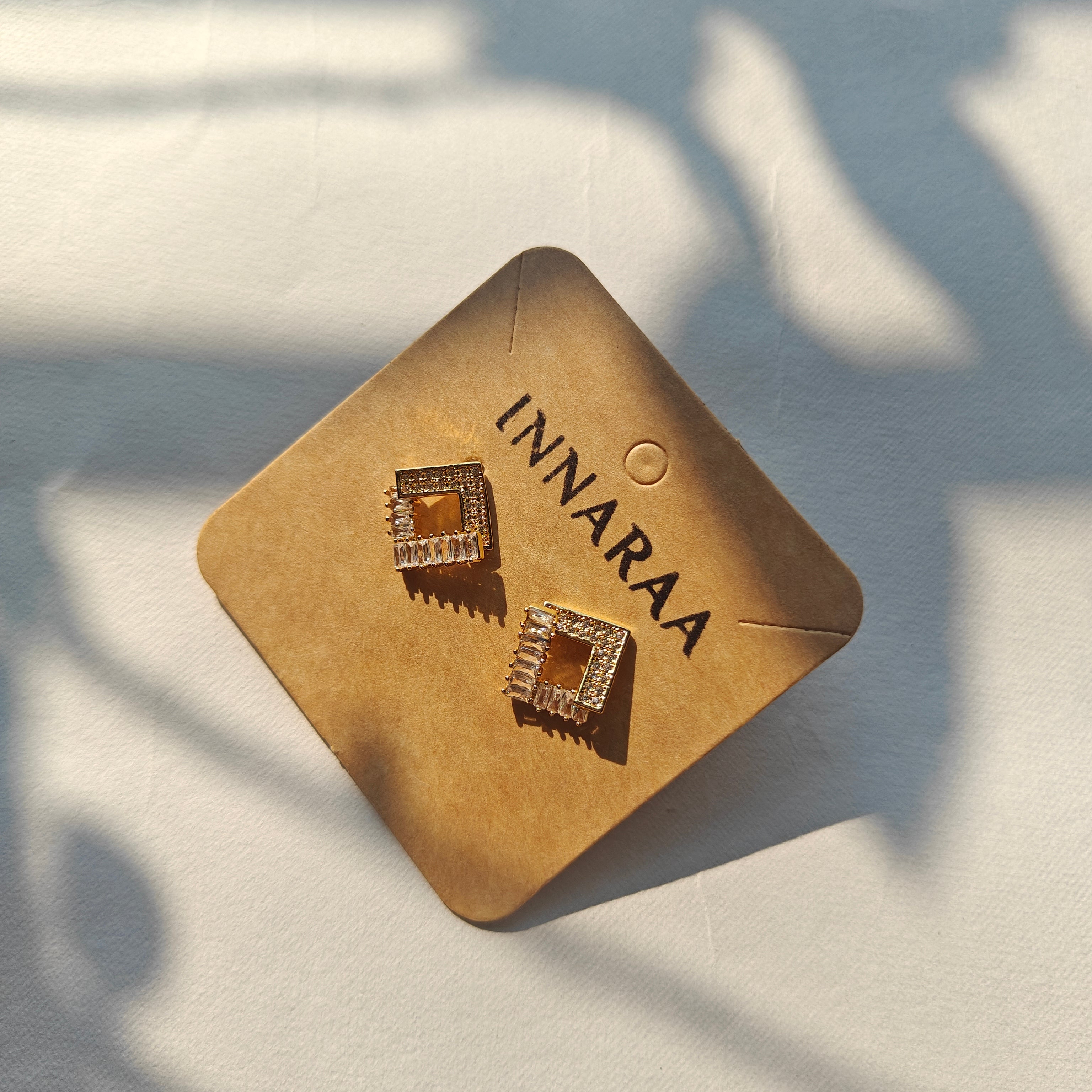 Square Crystal Stud Earrings
