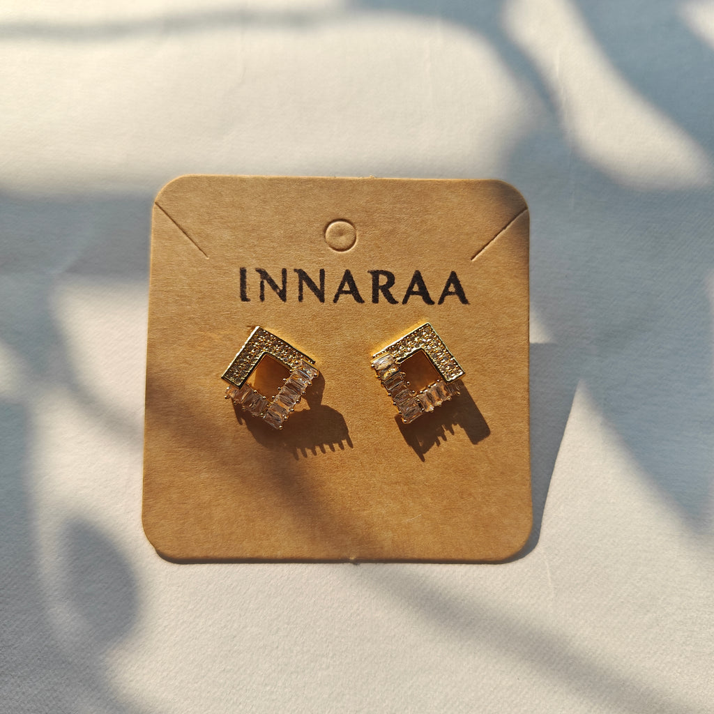 Square Crystal Stud Earrings