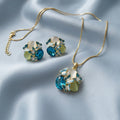 Blue Butterfly Crystal Pendant Set