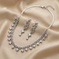 Silver Crystal Vine Necklace Set