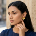 Swirl Dome Statement Stud Earrings